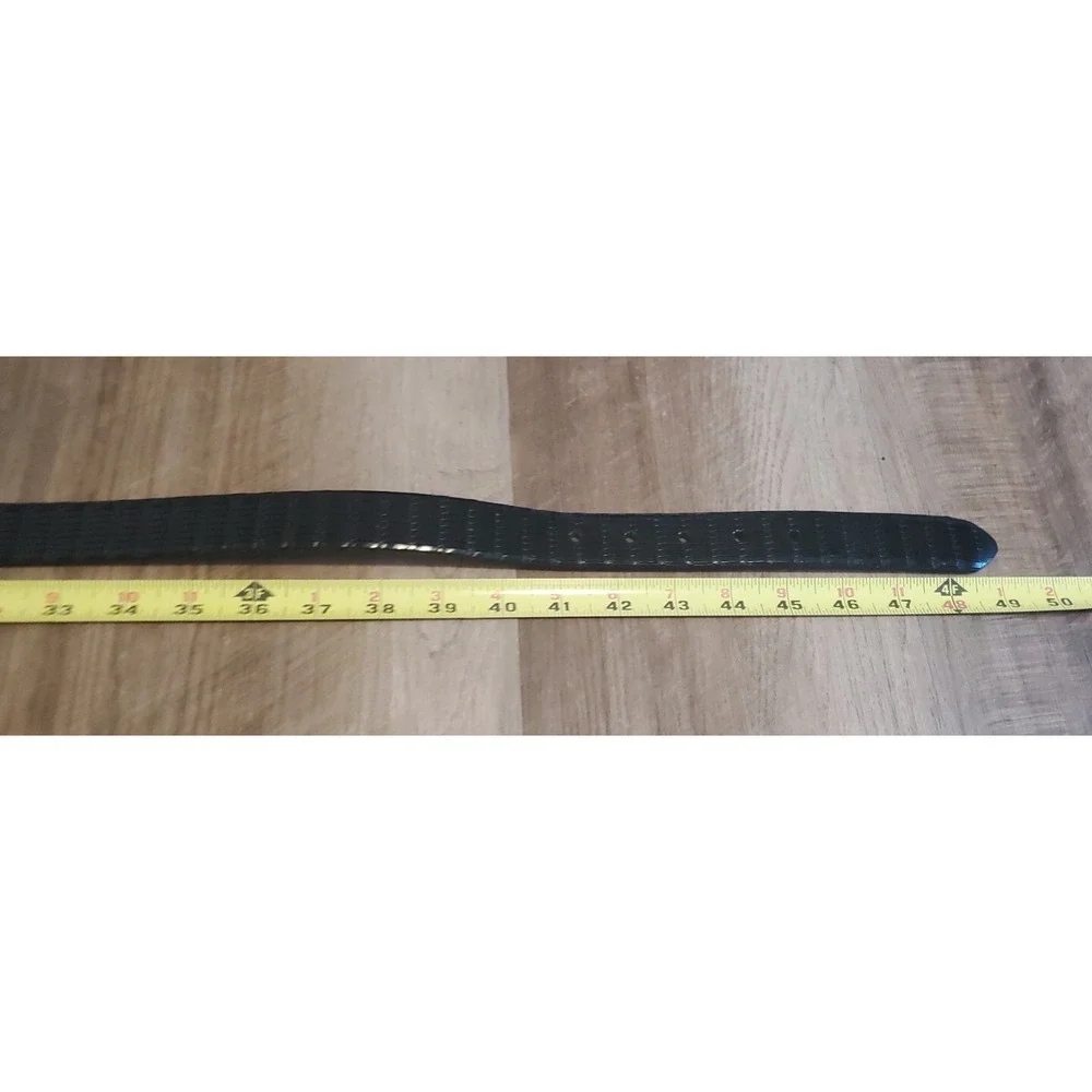 Italian‎ Leather Belt Mens Size 42 Full Grain Split Leather Back Woven Black